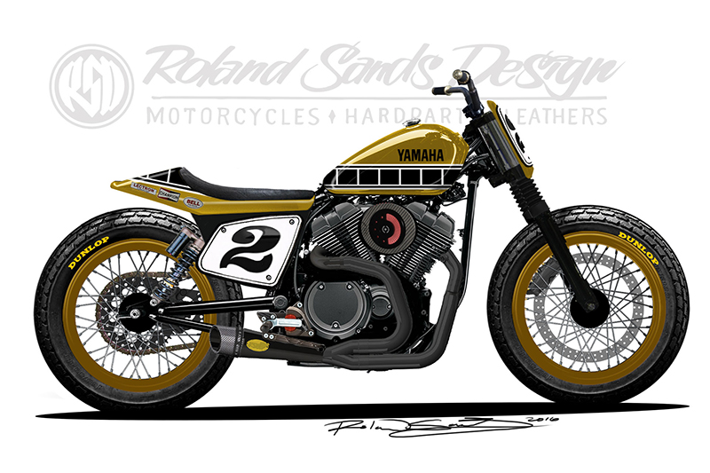 Yamaha has donated a brand-new Bolt C-Spec motorcycle to the True American Heroes Benefit Auction. The Bolt C-Spec is being customized into a Kenny Roberts flat-tracker tribute bike by Team Roberts, Jeff Palhegyi Design and Roland Sands Design, with help from Öhlins USA, Two Brothers Racing and Braap Shop Yamaha in Modesto, California. (Photo: Yamaha)