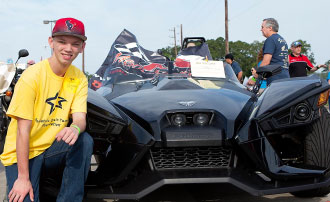 Brain tumor survivor Noah before the Houston event, which raised more than $131,000 for the PBTF. (Photo: PBTF)
