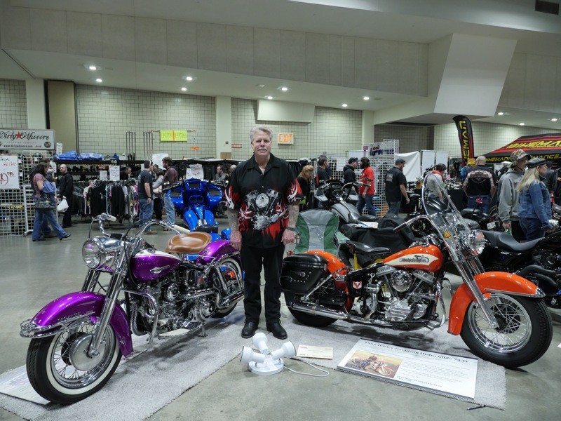Greg Lew from Hudson, Wisconsin, took 1st and 2nd places with, respectively, his impeccable 1963 and 1956 Panheads