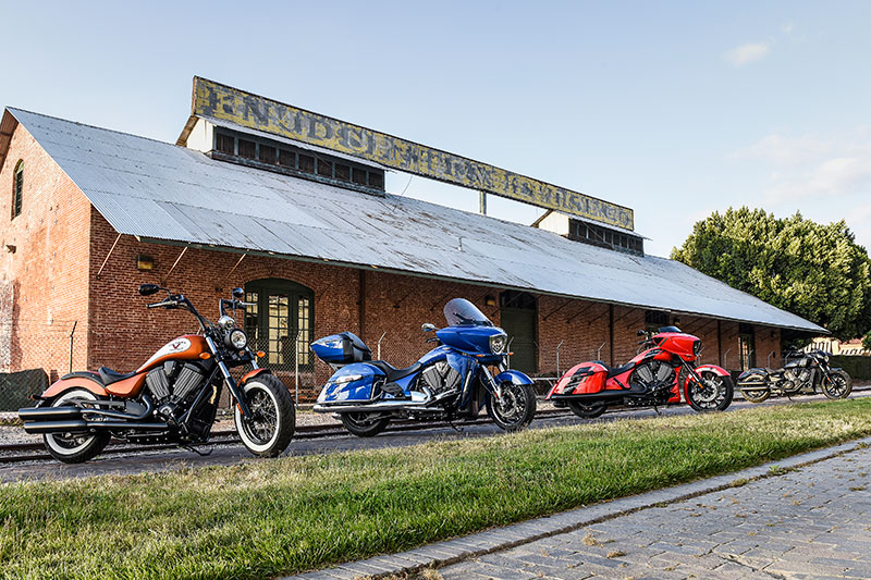 A few bikes from Victory Motorcycles' 2017 lineup, which includes cruisers, baggers, tourers and an electric bike.