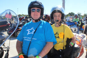 Brain tumor survivor Daniel (right) is ready to ride in St. Louis. (Photo: Ride For Kids)