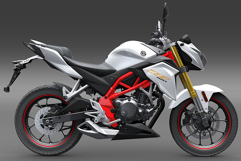The 2017 CSC RZ3 streetfighter is the fourth Zongshen-built 250cc model in CSC's lineup.