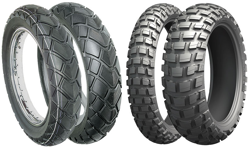 There are two main types of ADV tires: street-oriented for occasional dirt or gravel roads and high mileage, and “50/50,” typically knobbier for more aggressive riding off-road at the expense of mileage. The Vee Rubber VRM-193 is a bias-ply 80-percent pavement/20-percent dirt and gravel tire offered in many popular sizes. The Michelin Anakee Wild is an example of a “50/50” radial tire, designed to deliver off-road performance with extended on-road mileage.