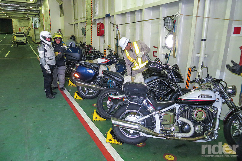 Bikes were first on, last off the ferry between the eastern and western tips of Kyushu and Shikoku.