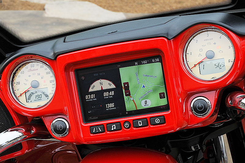 The new Ride Command infotainment system is standard equipment on the 2017 Chieftain and Roadmaster.