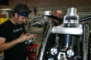 In April 2005, about four months before Katrina, I visited Confederate Motorcycles in downtown New Orleans and tried to stay out of the way while designer JT Nesbitt prepped the Wraith for an upcoming test.