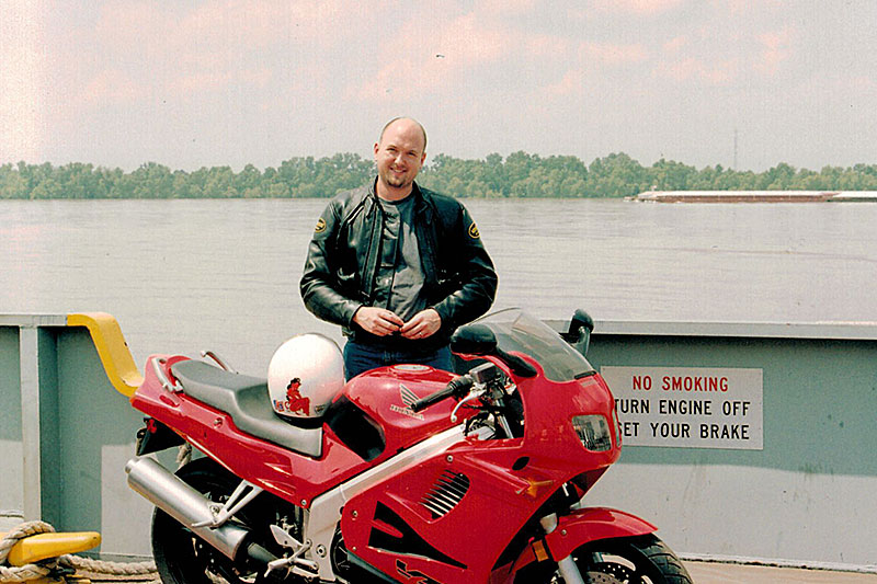 Motorcycling in southern Louisiana means never being far from water. You're either riding next to bayous, lakes or rivers, or going over them on bridges or ferries, like this one over the mighty Mississippi.