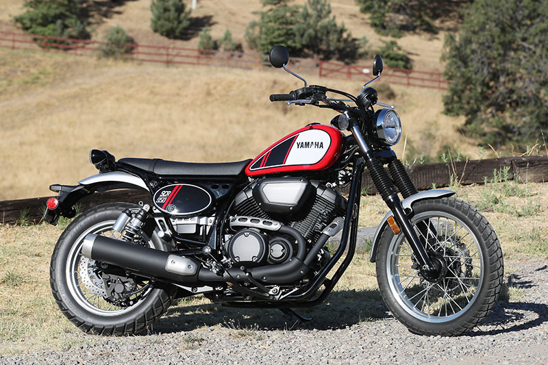 With styling inspired by Yamaha's bygone Big Bear 305 scrambler and XT500 dual-sport, the SCR950 nails the scrambler look and is a more convincing Bolt variant than the café-racer-ish C-Spec.