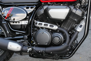 Powering the SCR950 is the air-cooled, 60-degree, 942cc V-twin from the Bolt cruiser.