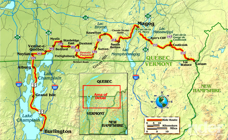 Map of the route taken, by Bill Tipton/compartmaps.com.