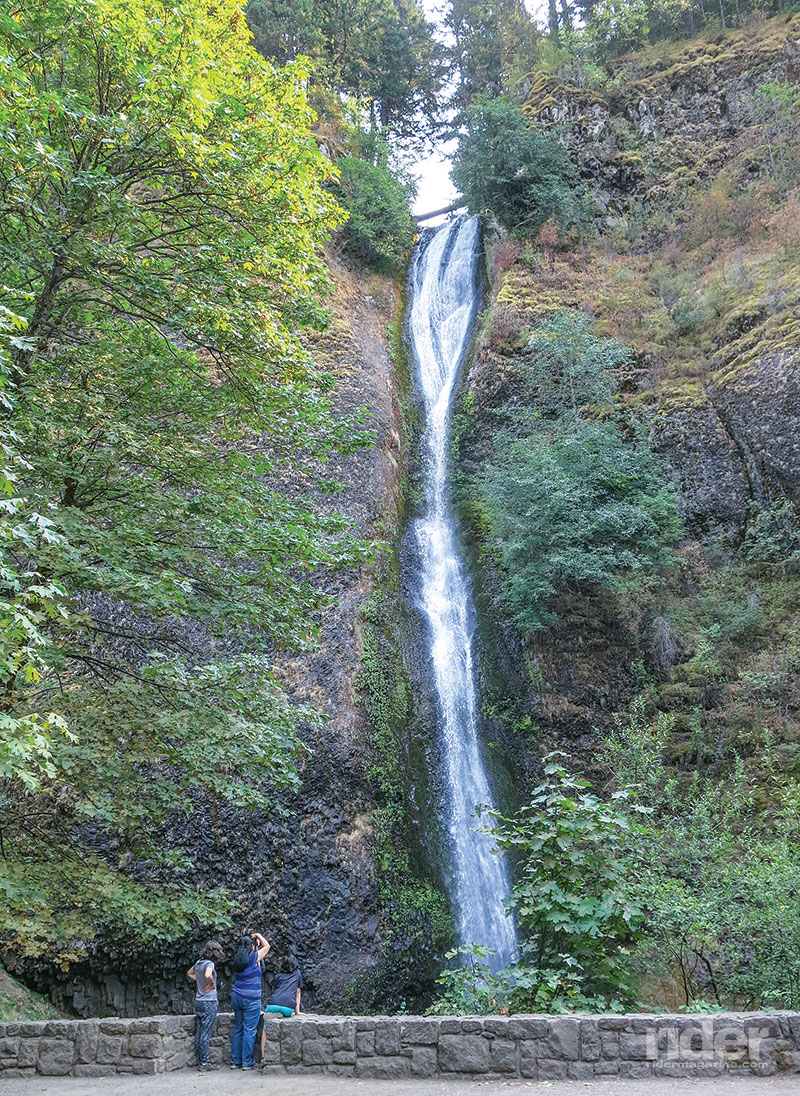 This is one of a dozen waterfalls along the Historic Columbia River Highway, old U.S. 30; the old highway is a wonderfully scenic ride.
