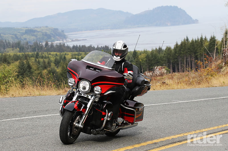 Harley-Davidson's 2017 press launch included a 2-day, 400-mile test ride around Washington State's Olympic Peninsula. This photo of the CVO Ultra Limited was taken on the Strait of Juan de Fuca Scenic Byway.