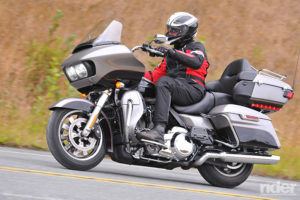 The 2017 Harley-Davidson Road Glide Ultra gets the Milwaukee-Eight 107 with precision liquid-cooled cylinder heads, with the twin radiators inside the fairing lowers.