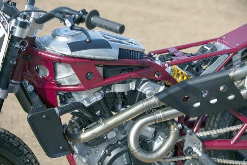 Then there’s the “game changer” news... Indian is back in it to win it! They just might too! This purpose-built (Swiss Auto engineered) flat track engine is all over the internet. So for details... I strongly recommend you “surf” it out. For me, the ace up the sleeve on this engine is the external flywheel, but the design abounds in nice details and thoughtful engineering everywhere. The thinking, regarding chassis development, is pretty good too, as this photo shows. Check this space in 2018 to see how it turns out!