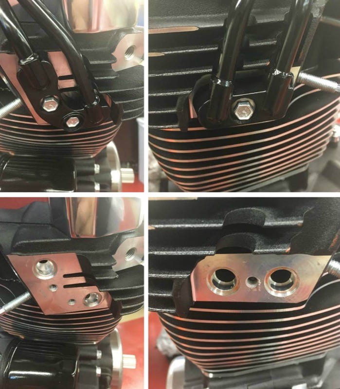 The new heads also accommodate the cooling lines, although the oil-cooled heads and water-cooled heads have these mounts in different locations respectively