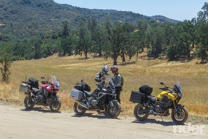 On Rancheria Road, which follows a ridge above the Kern River canyon and includes 35 miles of rutted hard pack, gravel and shallow sand, and has several thousand feet of elevation change, the off-road capabilities of each bike became readily apparent. 