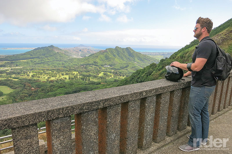 The author’s son gets his first look at the windward side of the island.