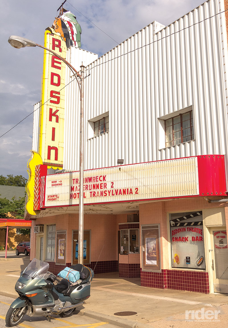 Marquee at the local theater in Anadarko, Oklahoma, “Indian Capital of the Nation,” sends a message the politically correct might note.