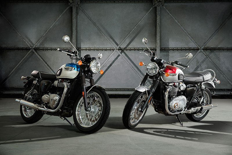 The new-for-2017 Triumph Bonneville T100 and T100 Black combine the lightness of the Street Twin with the classic styling of the T120.