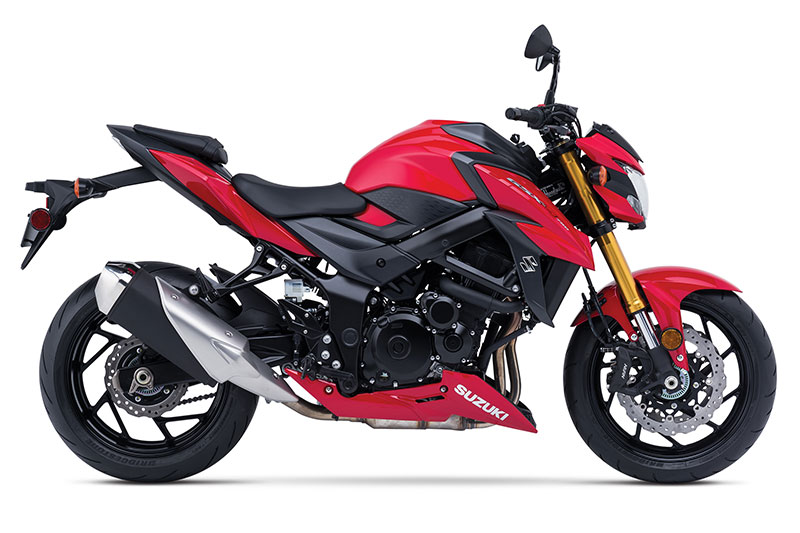 Although blue and red versions of the GSX-S750 are shown, Suzuki says colors have not yet been finalized, though the GSX-S750Z will be in matte black.