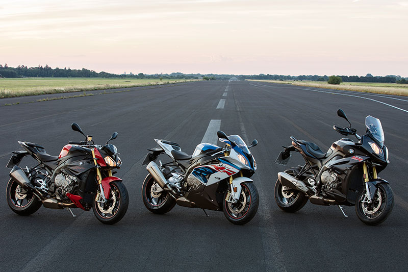 BMW has updated its S 1000 R roadster (left), S 1000 RR supersport (middle) and S 1000 XR adventure sport (right) for 2017.