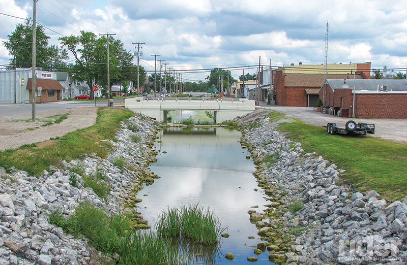 The canal runs through Spencerville, Ohio.