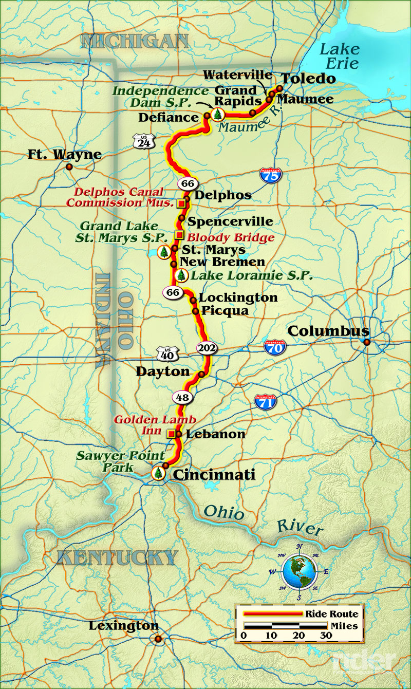 Map of the route taken, by Bill Tipton/compartmaps.com