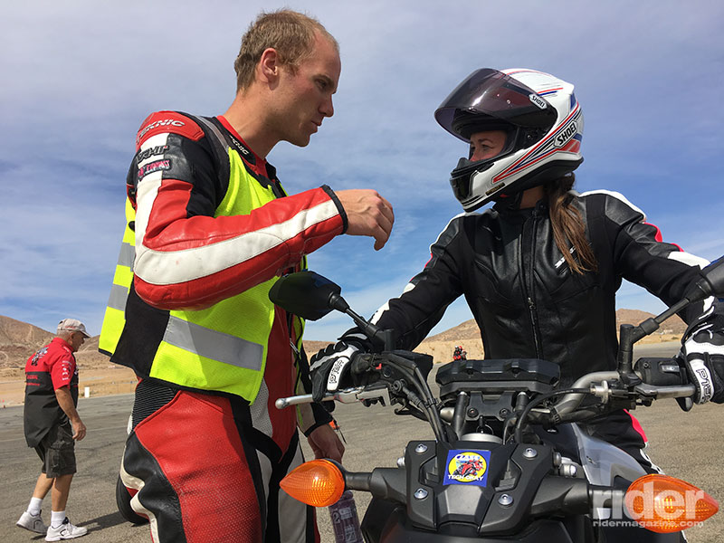 Instructors followed us around the track, then gave us individual feedback and suggestions.