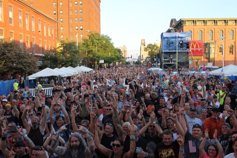 The Rocket 101 Beer Garden crowd waits for Vince Neil, the voice of Motley Crue