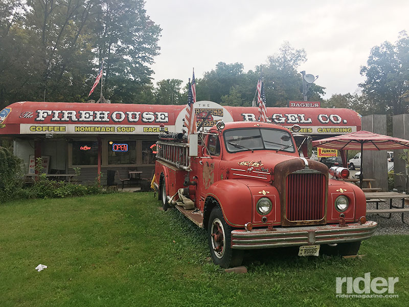 The Firehouse Bagel Company on U.S. Route 206 in Branchville, New Jersey, is filled with firefighting and 9/11 memorabilia. (Photo: the author)