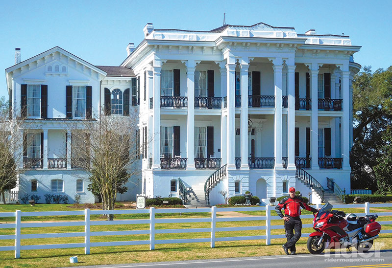 The author with his 2014 Yamaha FJR1300A at Nottoway Plantation, in White Castle, Louisiana.