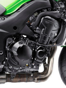 The only change to the Kawasaki Ninja 1000's liquid-cooled, 1,043cc in-line four is new ECU settings for smoother power delivery and integration with Kawasaki Cornering Management Function.