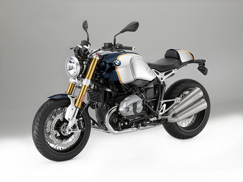 The 2017 BMW R nineT in special Blueplanet metallic/Aluminum livery.