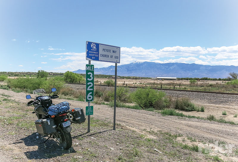 Some Arizona DOT fellow must have had a sense of humor, allowing the Peyote Way Church of God to take responsibility for keeping a couple of miles of the U.S. Route 70 roadside clean.