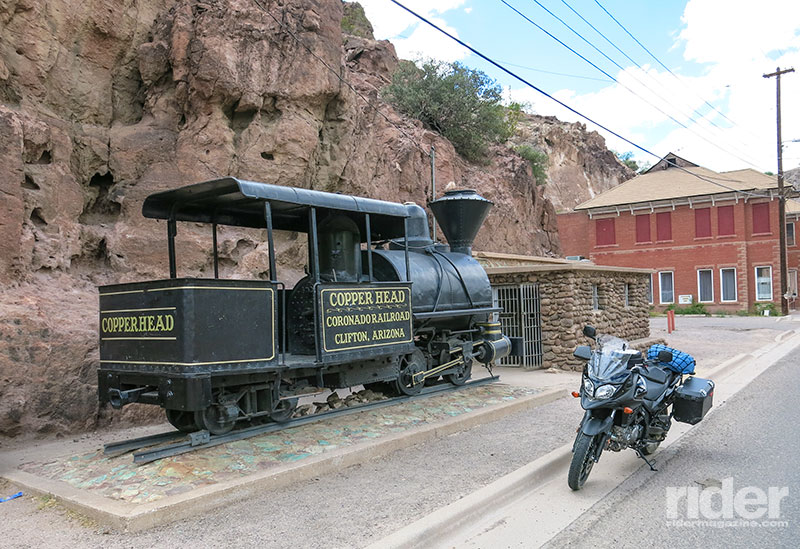 In Clifton is this little narrow-gauge steam engine, called the Copper Head, which was one of the early ways of transporting copper from the mines to the smelter.
