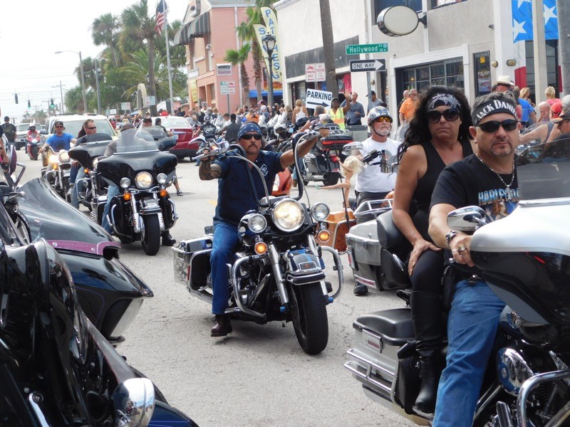 Main Street was one of the few crowded venues during Biketoberfest this year