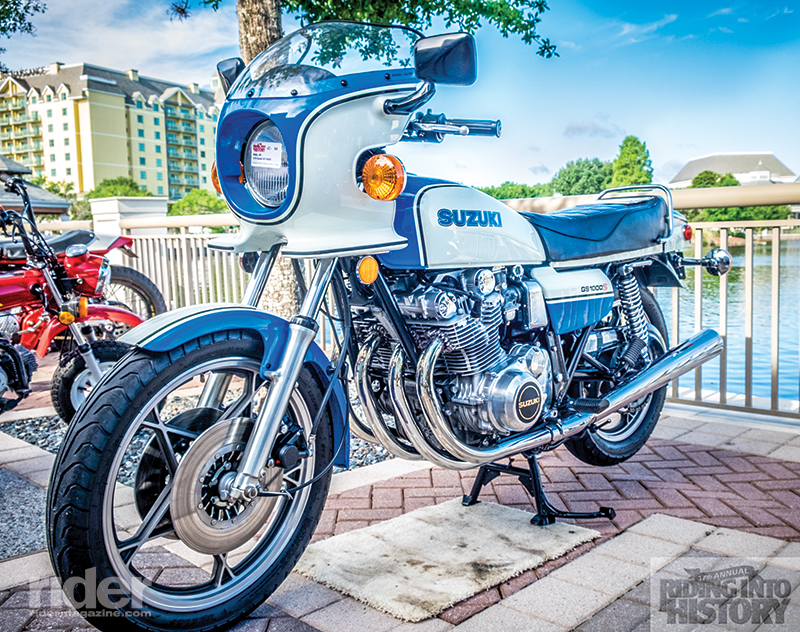 Jim Sabo’s gorgeous 1979 Suzuki GS1000S Wes Cooley Replica won the Grand Marshal’s award. (Photo: Jim Dohms)