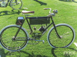 Some people think this might be the original Regular Model 1 1/2 h.p. California Motor Bicycle that George Wyman rode from San Francisco to New York City in 1903—the first motorized crossing of this great nation.