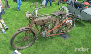 Back in 1913 this belt-driven, magneto-fired Harley-Davidson single would have cost you $290; we don't know how much the aftermarket lighting would have set you back.