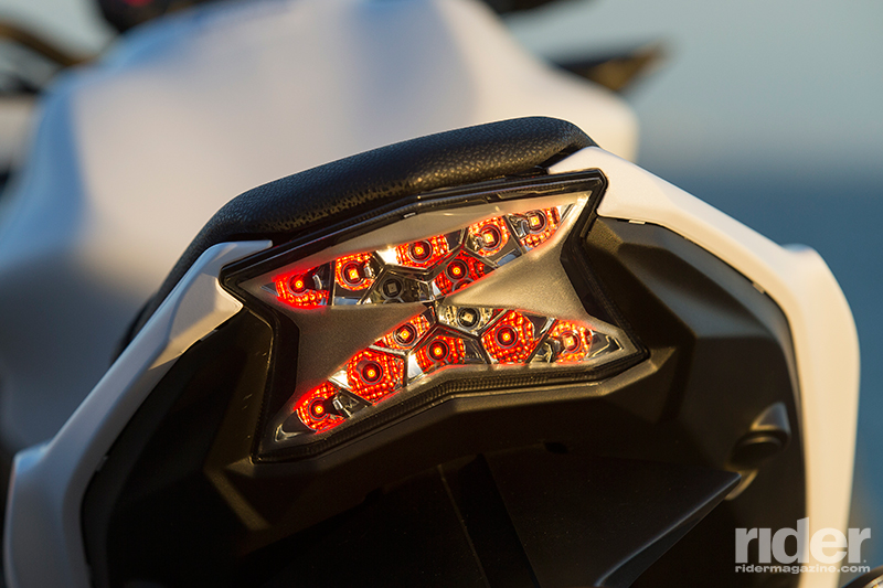 The Z650's taillight LEDs are shaped like a "Z."