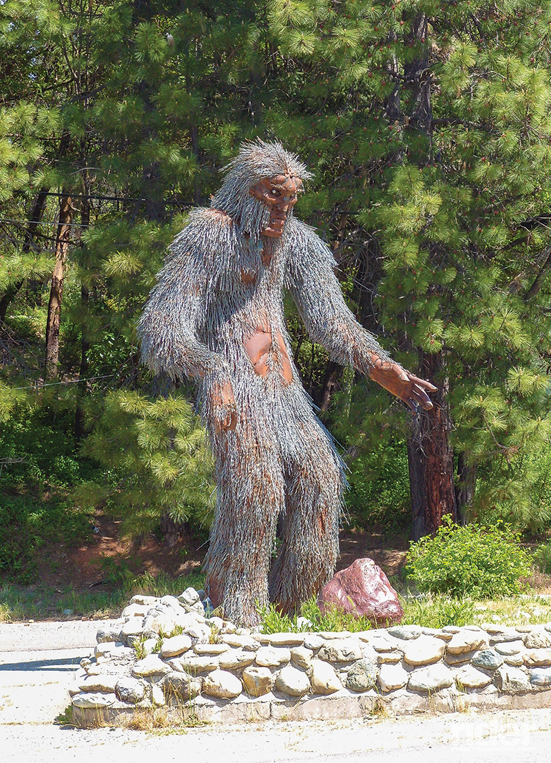 A tribute to Bigfoot in the town of Happy Camp, this statue is about 10 feet tall. The Bigfoot Scenic Byway, another nice motorcycle ride in the State of Jefferson, starts here.