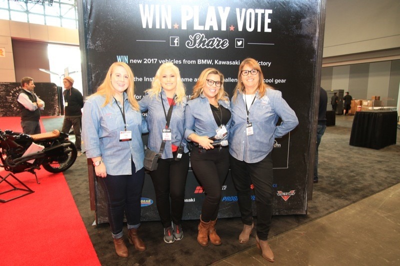 IMS promoter Advanstar's employees helped everything run smoothly during the show: (l.-r.) Tori, Ari, emcee Jacqui, and Beth
