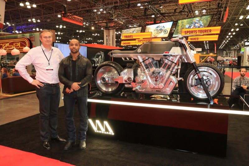 Vanguard Moto Inc. CEO Francois-Xavier Terny and CTO Edward Jacobs reveal the Vanguard Roadster prototype