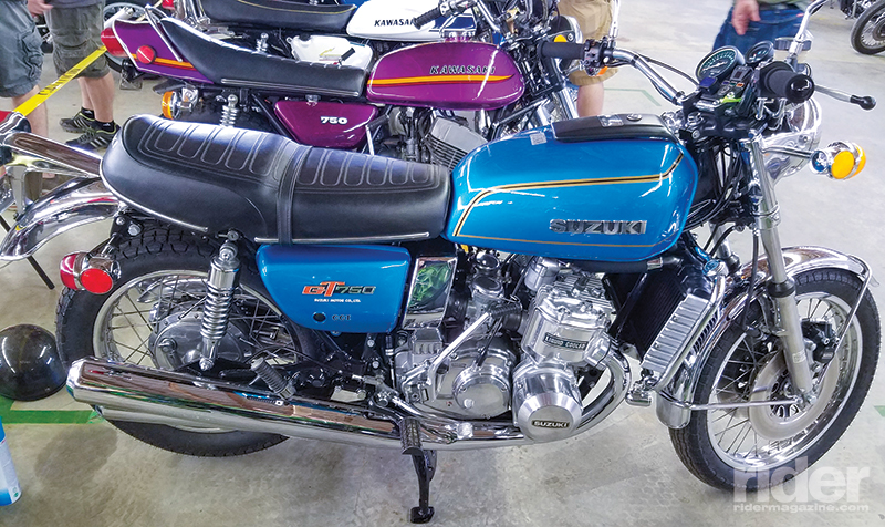 Suzuki’s GT750 Le Mans two-stroke triple was the first Japanese motorcycle with a liquid-cooled engine. In the U.S. it was known as the Water Buffalo. 