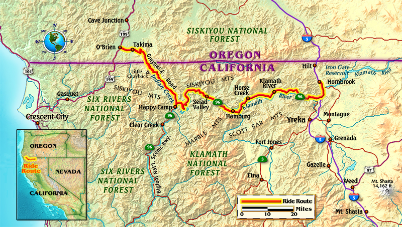 A map of the route taken, by Bill Tipton/compartmaps.com.