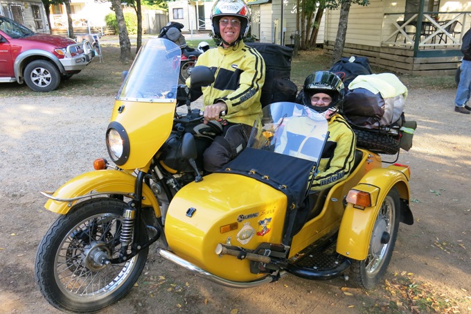 Ural sidecar with passenger.