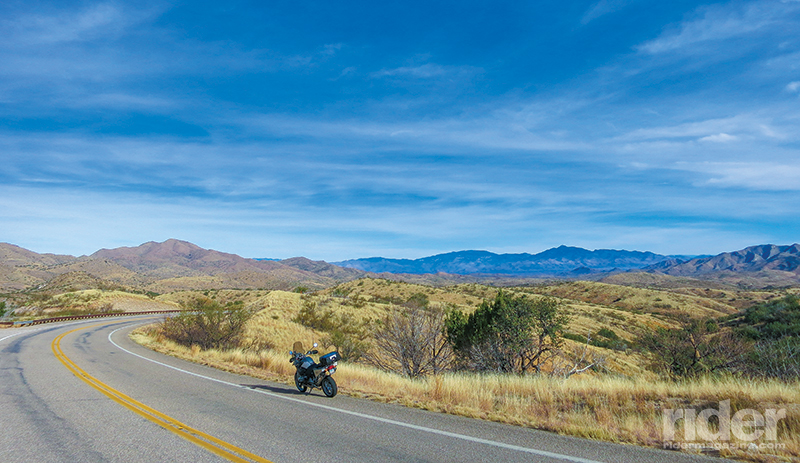 The long, sweeping curves and expansive views in the Arizona wine region offer up grin-inspiring riding