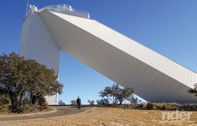 Once atop the mountain, the white-washed observatory structures are massive and intriguing.