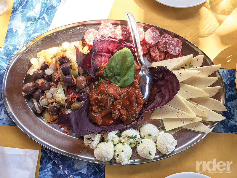 This antipasto platter, which was accompanied by fresh baked rustic bread, was the first of several we enjoyed on a patio overlooking a lush valley. 
