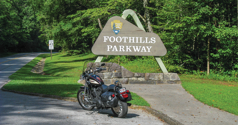 Foothills Parkway entrance near Townsend, Tennessee, off U.S. Route 321.